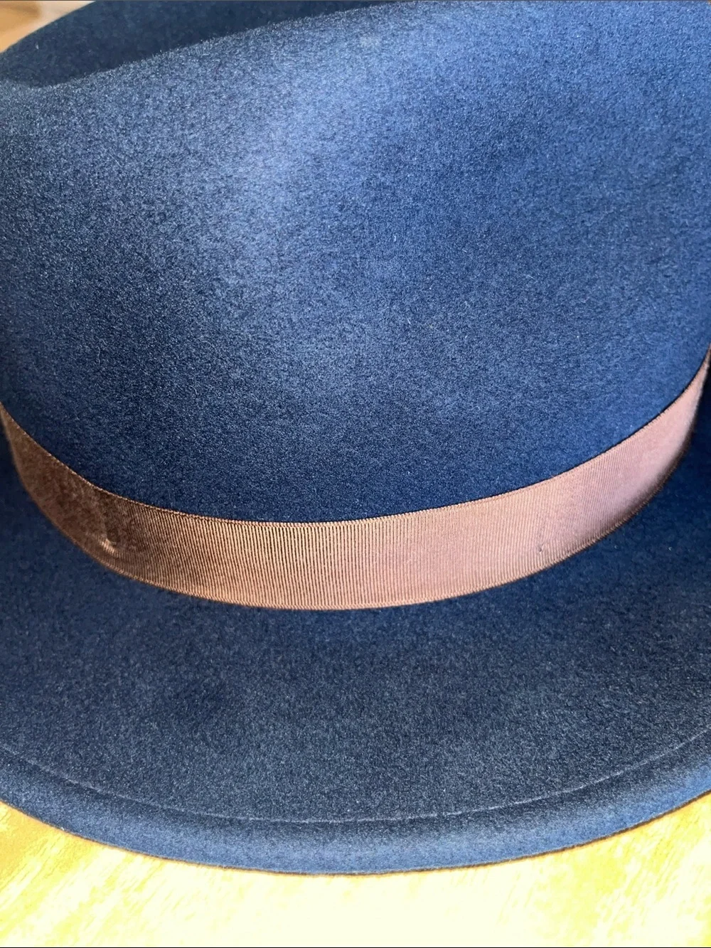 Goorin Bros. “The Doctor” Navy 100% Wool Fedora w/ Brown Band & Feather